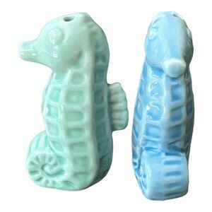 Stoneware mini seahorse salt and pepper shakers